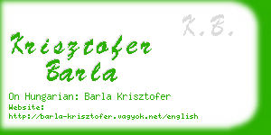 krisztofer barla business card